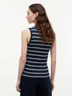 Stripe Slim Crew Neck Tank Top — Multi 4