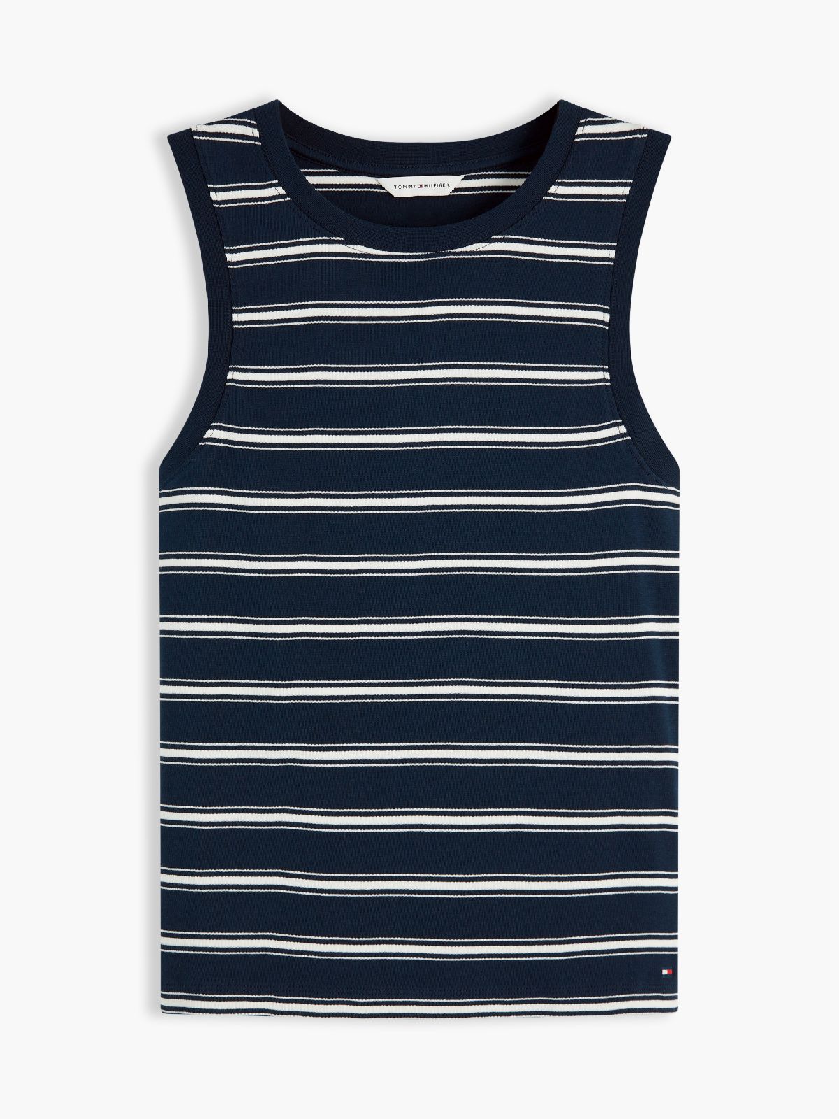 Stripe Slim Crew Neck Tank Top — Multi