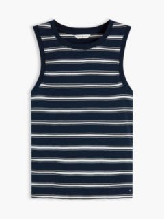 Stripe Slim Crew Neck Tank Top — Multi 5