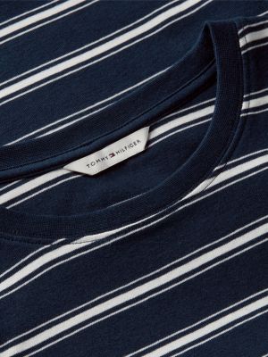 canotta slim fit a righe bianco da donne tommy hilfiger