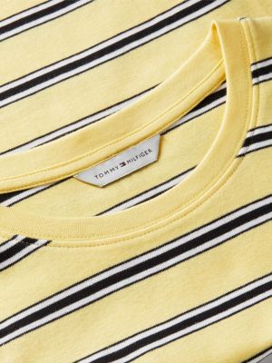kolorowy dopasowany top bez rękawów z okrągłym dekoltem i wzorem w paski dla kobiety - tommy hilfiger