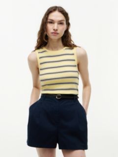 Stripe Slim Crew Neck Tank Top — Multi 1