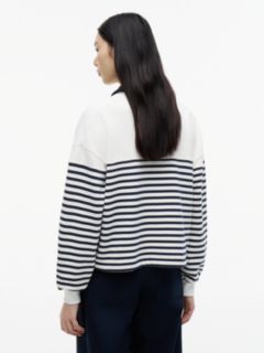 Gold-Tone Button Relaxed Polo Sweatshirt — Multi 4