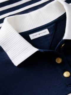 Gold-Tone Button Relaxed Polo Sweatshirt — Multi 6