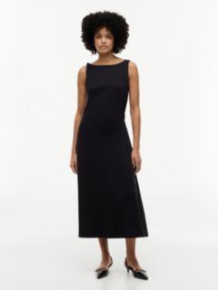 Knot Interlock Knit Midi Dress — Black 1
