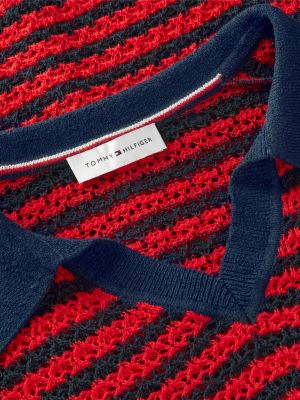 pullover polo relaxed fit a maniche corte multicolore da donne tommy hilfiger