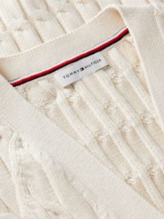 Cable Knit Slim Cap Sleeve Cardigan — Beige 6