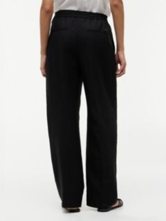 Loose Straight Trousers With Linen — Black 4