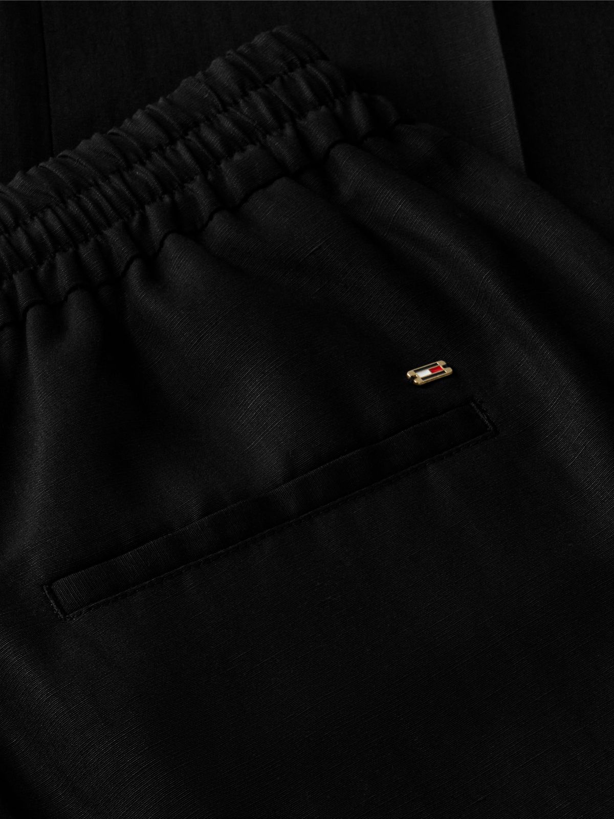 Loose Straight Trousers With Linen — Black