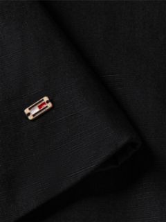 Slim V-Neck Waistcoat With Linen — Black 6