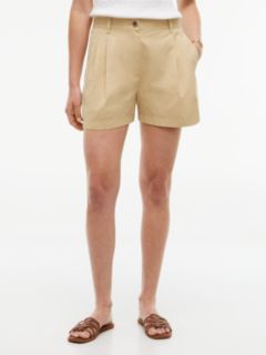 Washed Flared Chino Shorts — Beige 1