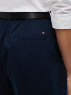 Washed Flared Chino Shorts — Blue 3