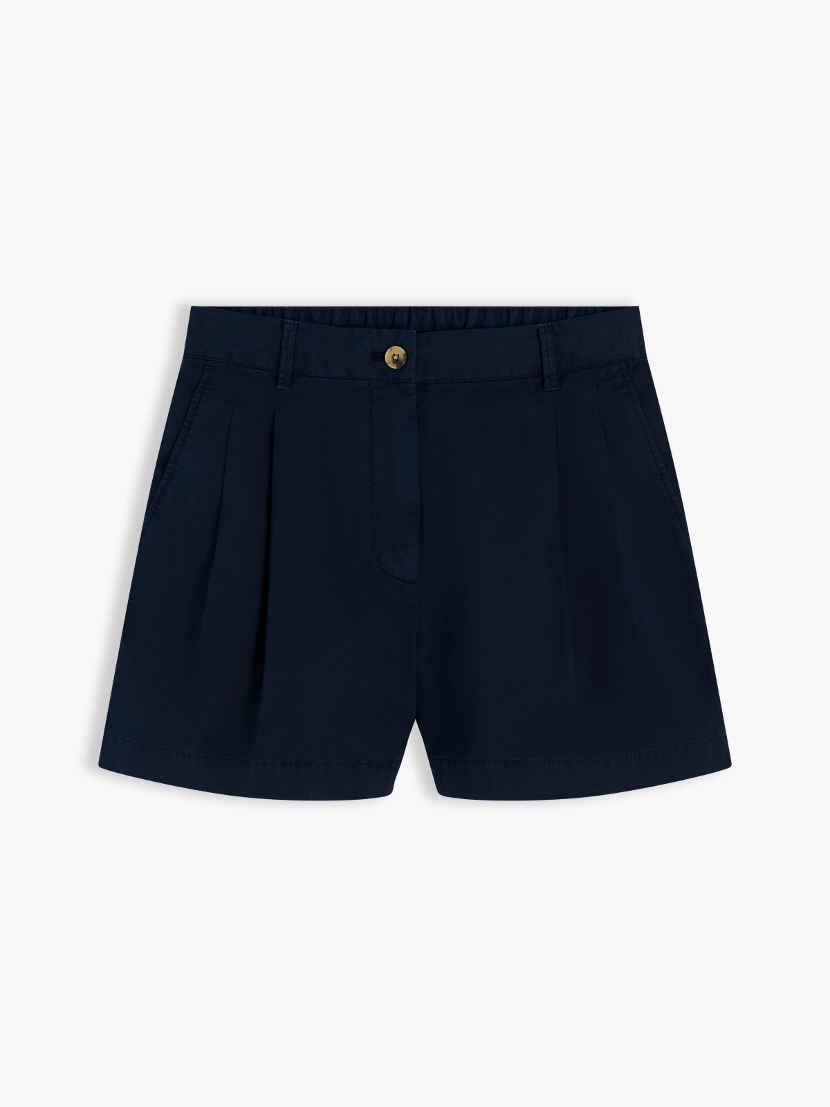 Washed Flared Chino Shorts — Blue