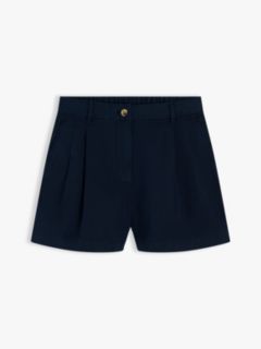 Washed Flared Chino Shorts — Blue 5