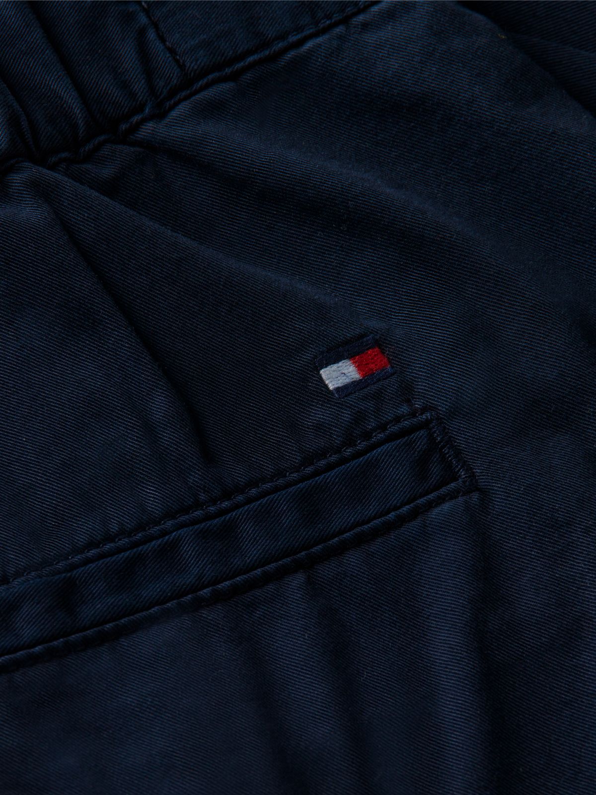 Washed Flared Chino Shorts — Blue