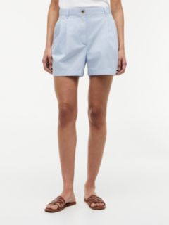 Washed Flared Chino Shorts — Blue 2