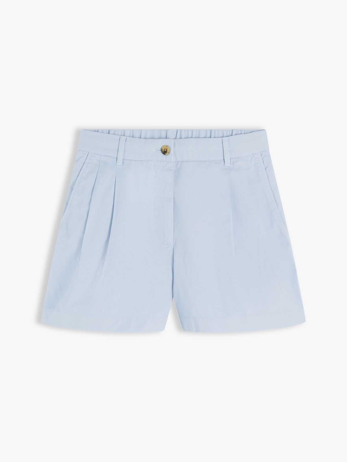 Washed Flared Chino Shorts — Blue