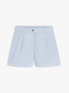Washed Flared Chino Shorts — Blue 5