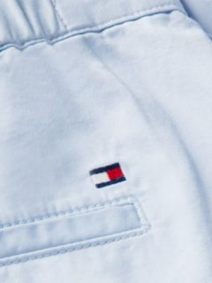 Washed Flared Chino Shorts — Blue 6