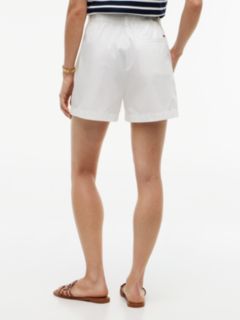 Washed Flared Chino Shorts — White 4