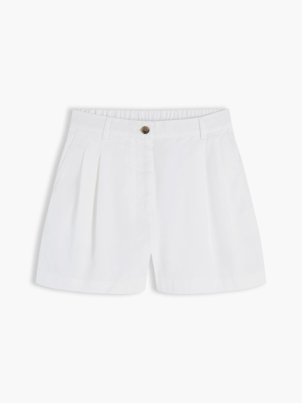 Washed Flared Chino Shorts — White