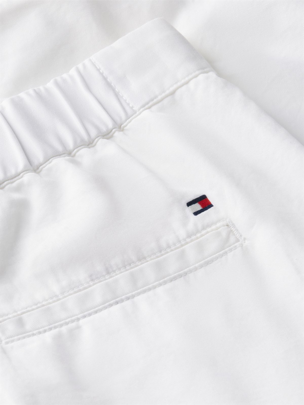 Washed Flared Chino Shorts — White