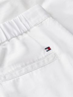 Washed Flared Chino Shorts — White 6