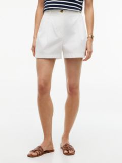 Washed Flared Chino Shorts — White 1