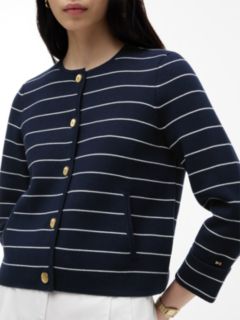 Gold-Tone Button Boxy Cardigan — Multi 3