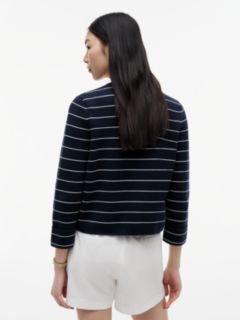 Gold-Tone Button Boxy Cardigan — Multi 4