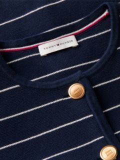 Gold-Tone Button Boxy Cardigan — Multi 6