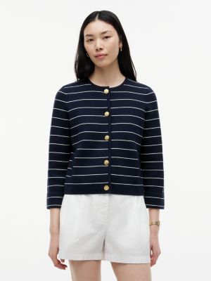 multi gold-tone button boxy cardigan for women tommy hilfiger