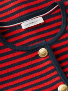 Gold-Tone Button Boxy Cardigan — Multi 6