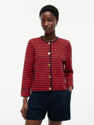 multi gold-tone button boxy cardigan for women tommy hilfiger