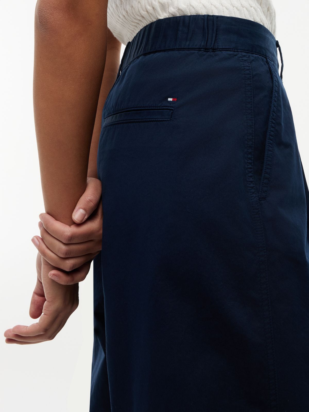 Washed Barrel Leg Chinos — Blue