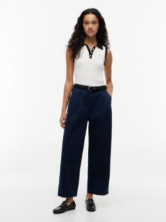 Washed Barrel Leg Chinos — Blue 1
