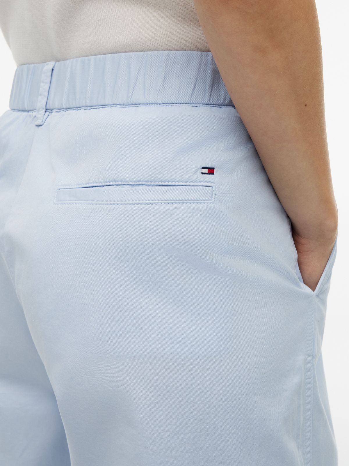 Washed Barrel Leg Chinos — Blue