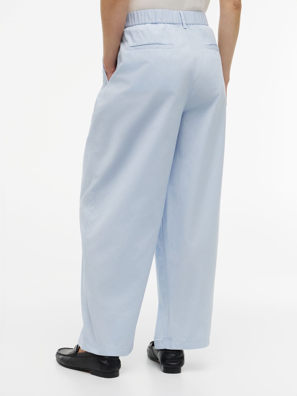 Washed Barrel Leg Chinos — Blue