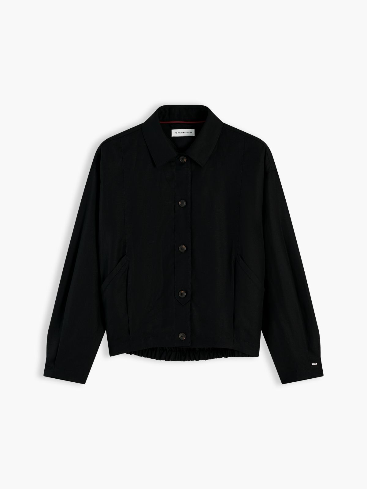 Bomber Jacket With Linen — Black