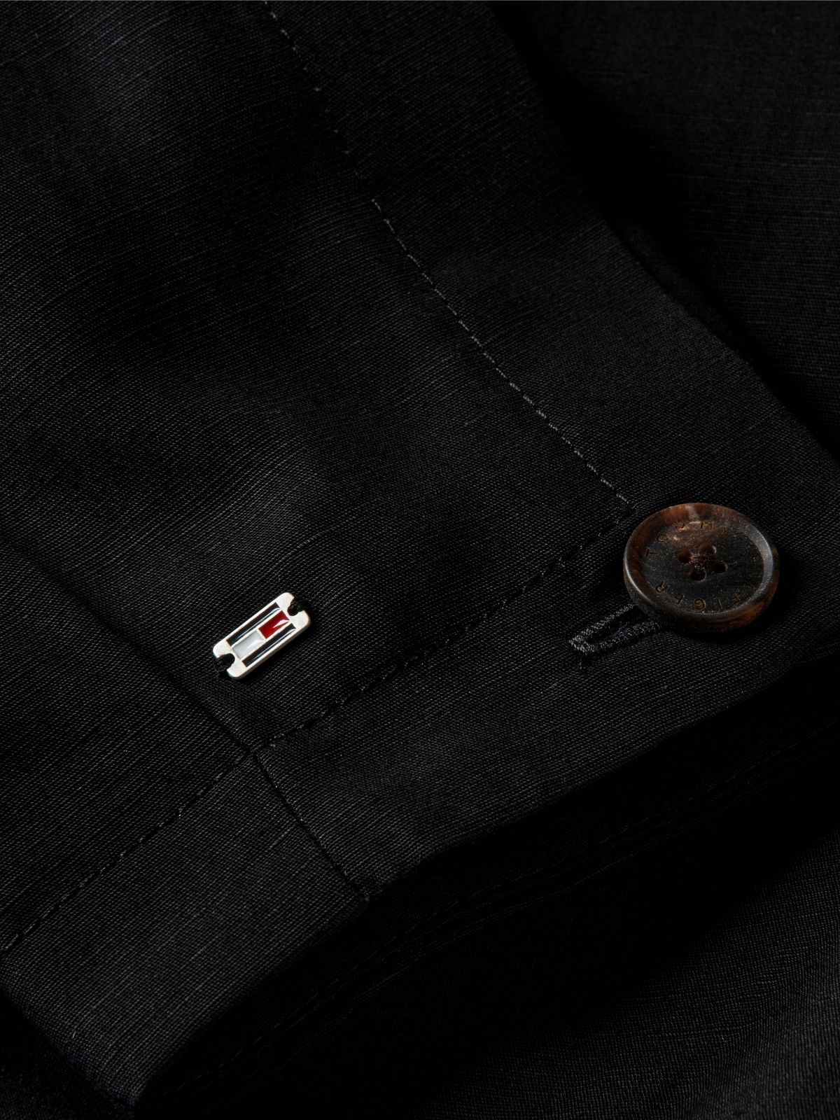 Bomber Jacket With Linen — Black