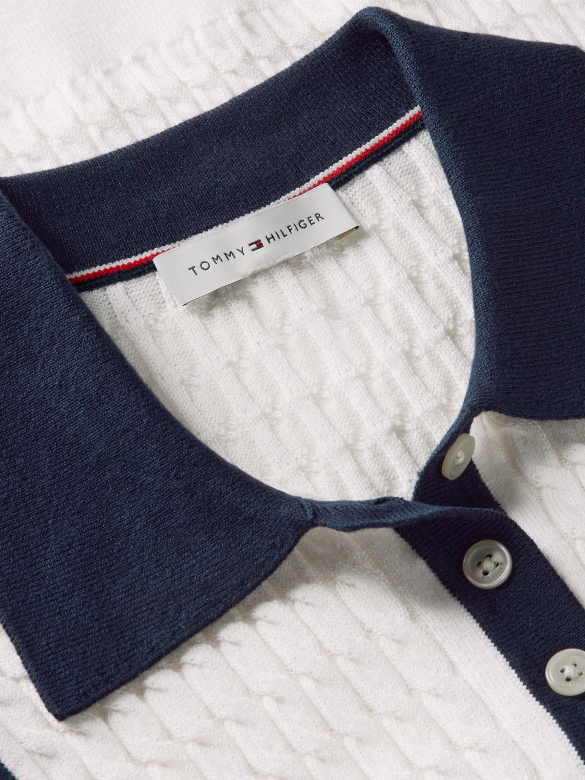 Cable Knit Slim Sleeveless Polo Jumper — Beige