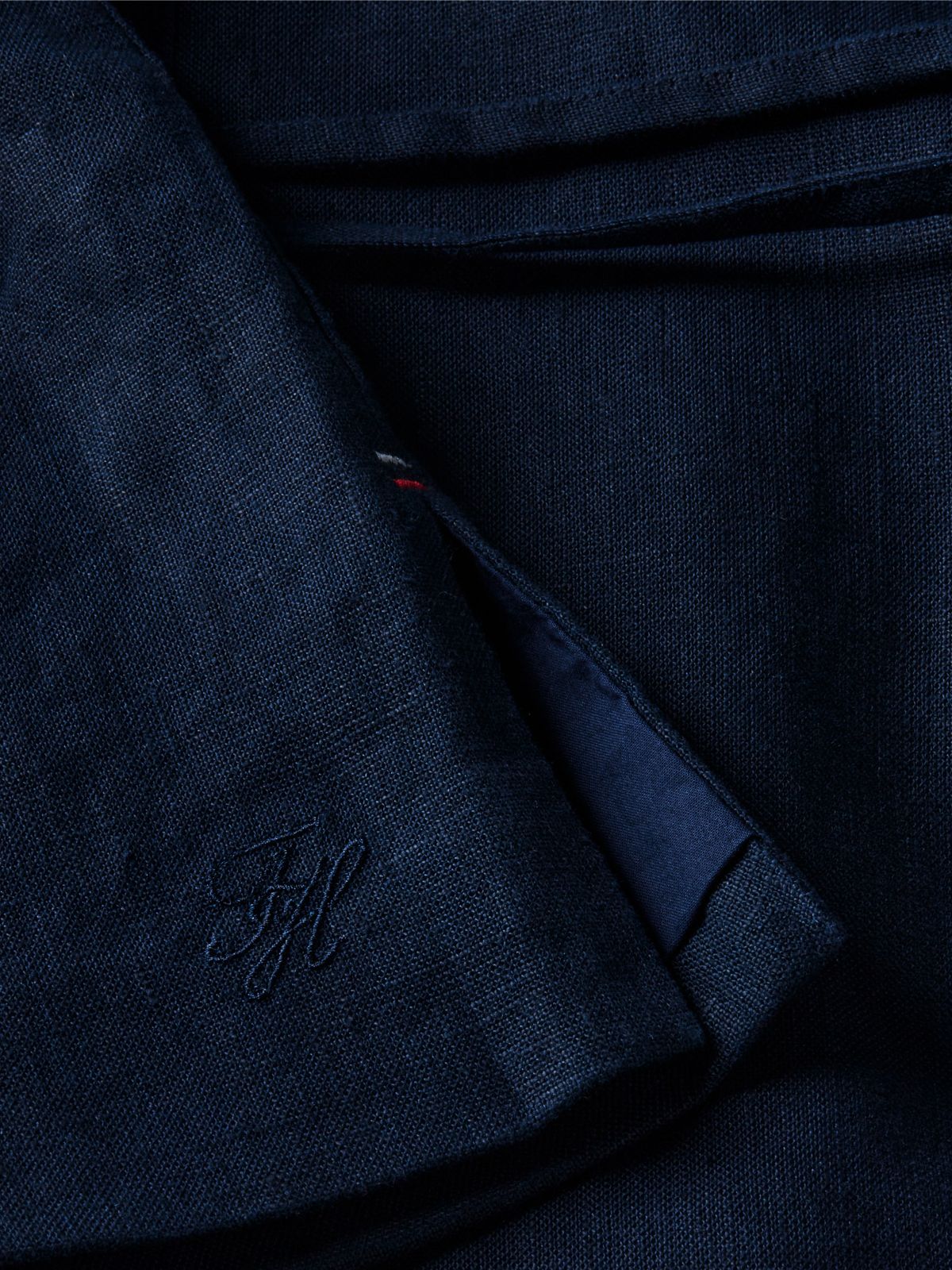 Linen Blend Tie Wrap Waistcoat — Blue
