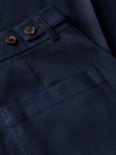 Logo Embroidery Wide Leg Chinos — Blue 6