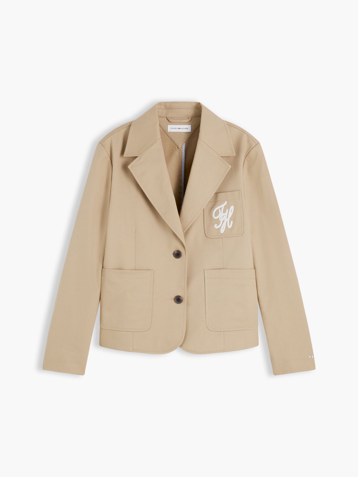 Regular Fit Logo Appliqué Blazer — Brown