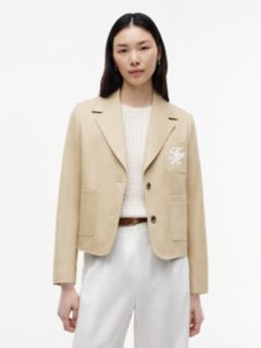 Regular Fit Logo Appliqué Blazer — Brown 1