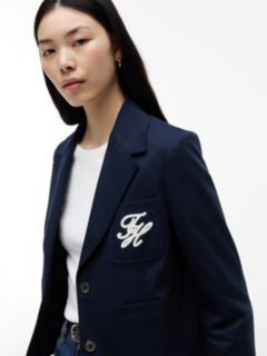 Regular Fit Logo Appliqué Blazer — Blue 4