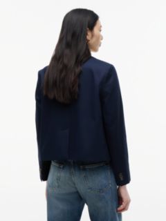 Regular Fit Logo Appliqué Blazer — Blue 5