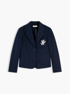 Regular Fit Logo Appliqué Blazer — Blue 6
