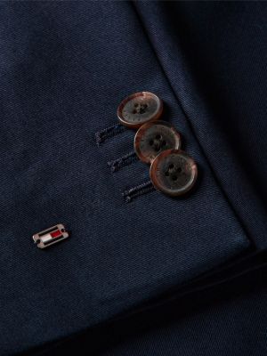 blue regular fit logo appliqué blazer for women tommy hilfiger