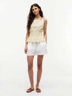 Smock Seersucker Tie Strap Top — Yellow 2